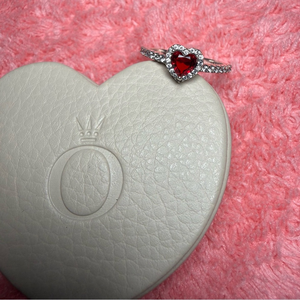 Elevated Red Heart Pandora Ring